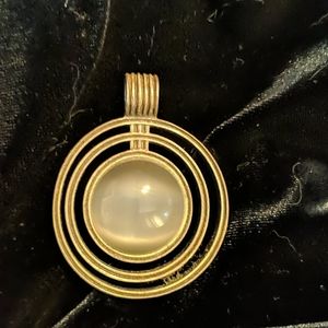 Round silver and gray stone Lia Sophia pendant